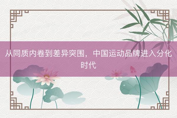 从同质内卷到差异突围，中国运动品牌进入分化时代
