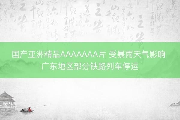 国产亚洲精品AAAAAAA片 受暴雨天气影响 广东地区部分铁路列车停运