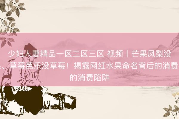 少妇人妻精品一区二区三区 视频丨芒果凤梨没芒果、草莓芭乐没草莓！揭露网红水果命名背后的消费陷阱