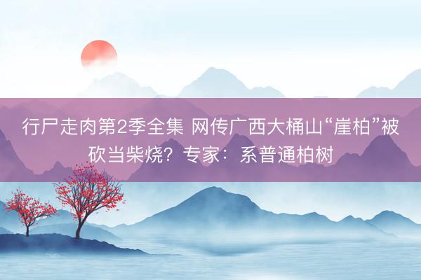 行尸走肉第2季全集 网传广西大桶山“崖柏”被砍当柴烧？专家：系普通柏树