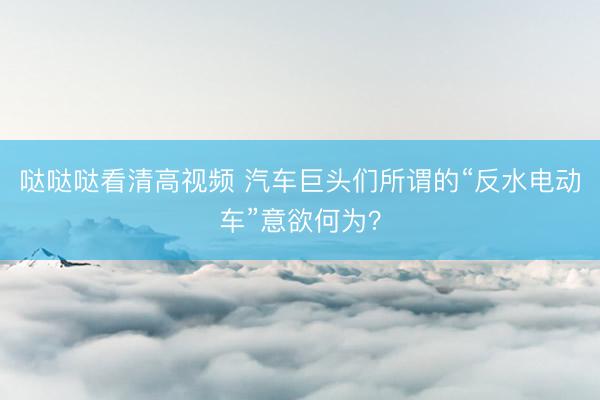 哒哒哒看清高视频 汽车巨头们所谓的“反水电动车”意欲何为？