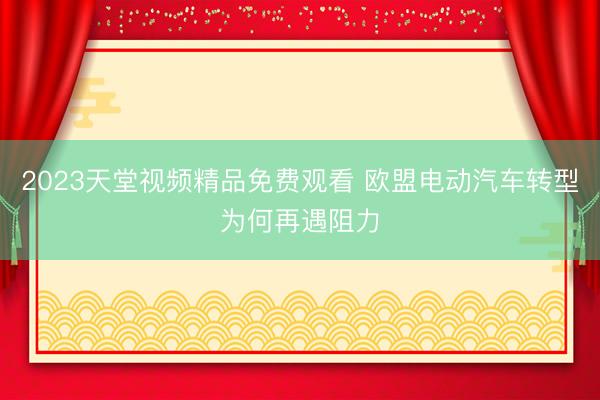 2023天堂视频精品免费观看 欧盟电动汽车转型为何再遇阻力