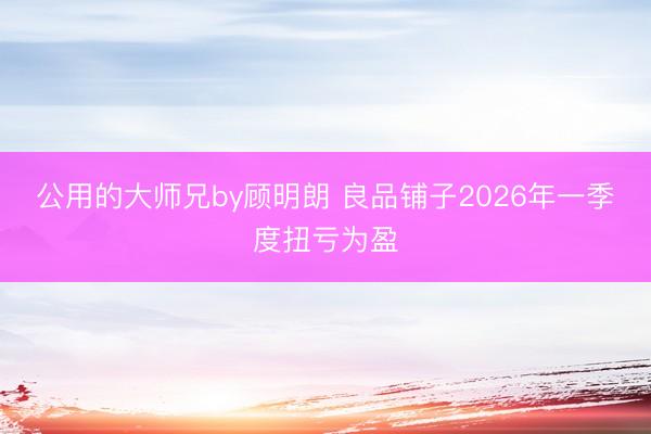 公用的大师兄by顾明朗 良品铺子2026年一季度扭亏为盈