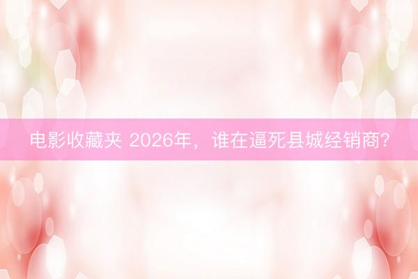 电影收藏夹 2026年，谁在逼死县城经销商？