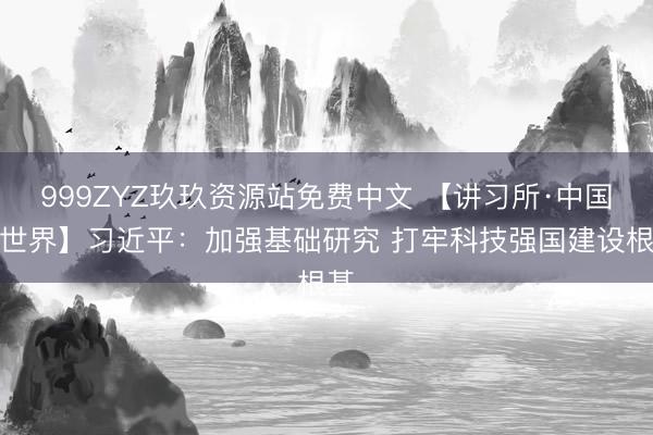 999ZYZ玖玖资源站免费中文 【讲习所·中国与世界】习近平：加强基础研究 打牢科技强国建设根基