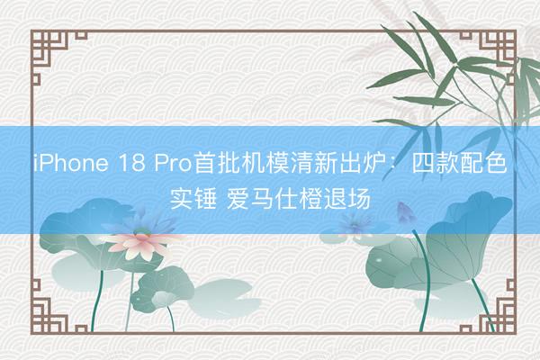 iPhone 18 Pro首批机模清新出炉：四款配色实锤 爱马仕橙退场