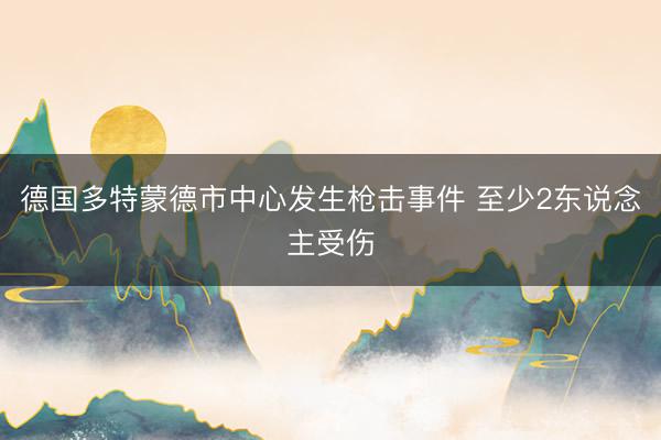德国多特蒙德市中心发生枪击事件 至少2东说念主受伤