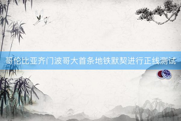 哥伦比亚齐门波哥大首条地铁默契进行正线测试