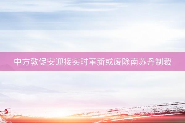 中方敦促安迎接实时革新或废除南苏丹制裁