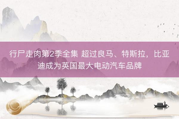 行尸走肉第2季全集 超过良马、特斯拉，比亚迪成为英国最大电动汽车品牌