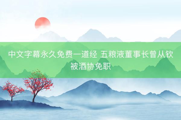 中文字幕永久免费一道经 五粮液董事长曾从钦被酒协免职