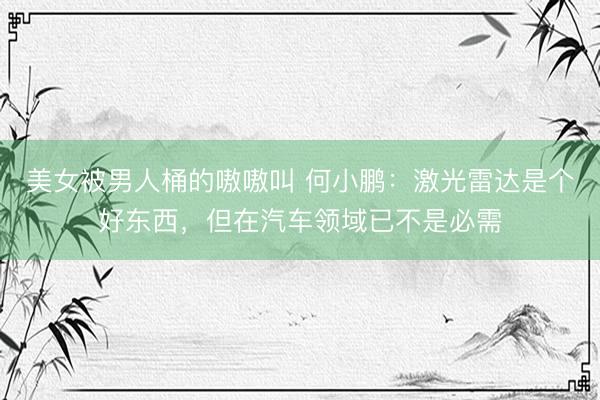 美女被男人桶的嗷嗷叫 何小鹏：激光雷达是个好东西，但在汽车领域已不是必需