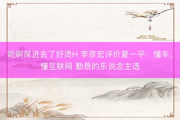 呃啊尿进去了好烫H 李彦宏评价夏一平：懂车、懂互联网 勤恳的东说念主选