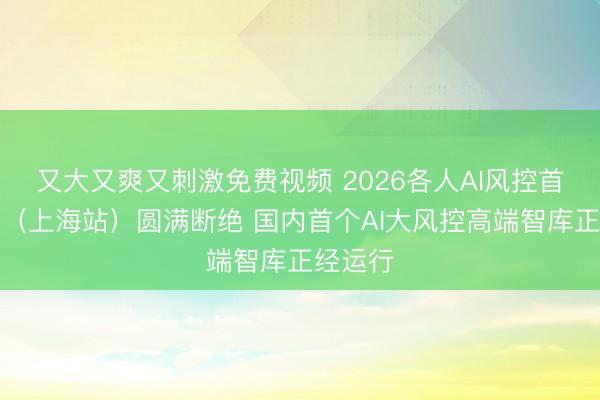 又大又爽又刺激免费视频 2026各人AI风控首长峰会（上海站）圆满断绝 国内首个AI大风控高端智库正经运行