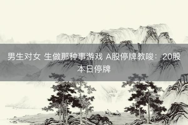 男生对女 生做那种事游戏 A股停牌教唆：20股本日停牌