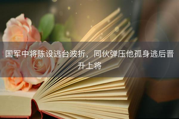 国军中将陈设逃台波折，同伙弹压他孤身逃后晋升上将